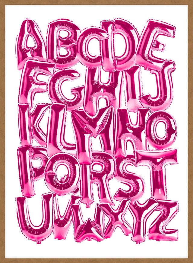 Foil Balloons Alphabet Educational Pink Print