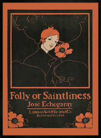 Folly or Saintliness vintage poster of a woman by Ethel Reed