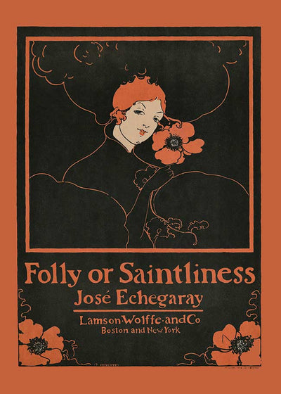 Folly or Saintliness vintage poster of a woman by Ethel Reed