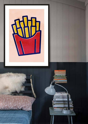 French Fries Fast Food Illustration Print