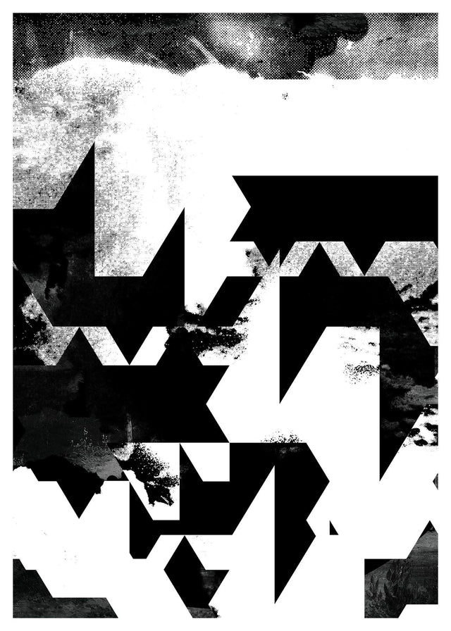 Geometric Abstract Black & White Print