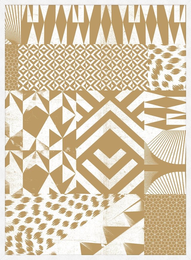 Geometric Segments Gold Print