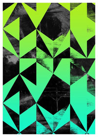 Geometric Triangles Green Print