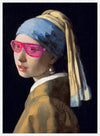 Girl With Pink Shutter Shades Print