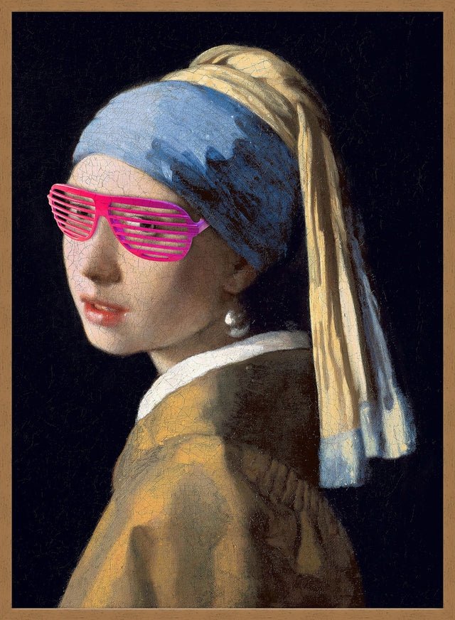 Girl With Pink Shutter Shades Print
