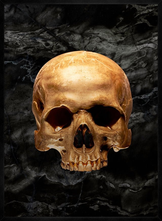 Gold Skull Marble Print
