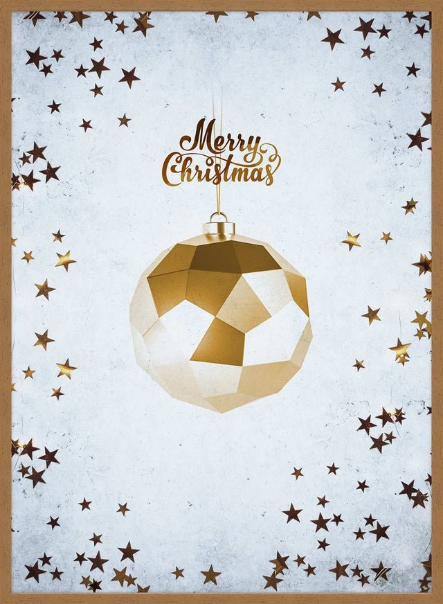 Golden Bauble Merry Christmas Print