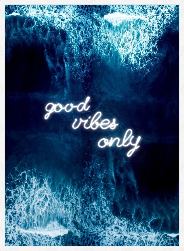 Good Vibes Only Ocean Neon Print