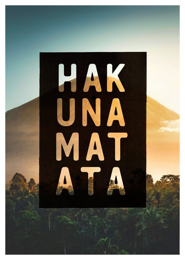 Hakuna Matata Quote Sunset Print