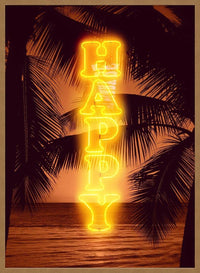 Happy Beach Neon Print