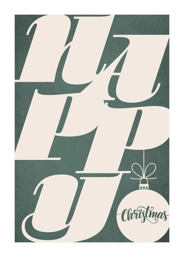 Happy Typography Christmas Print