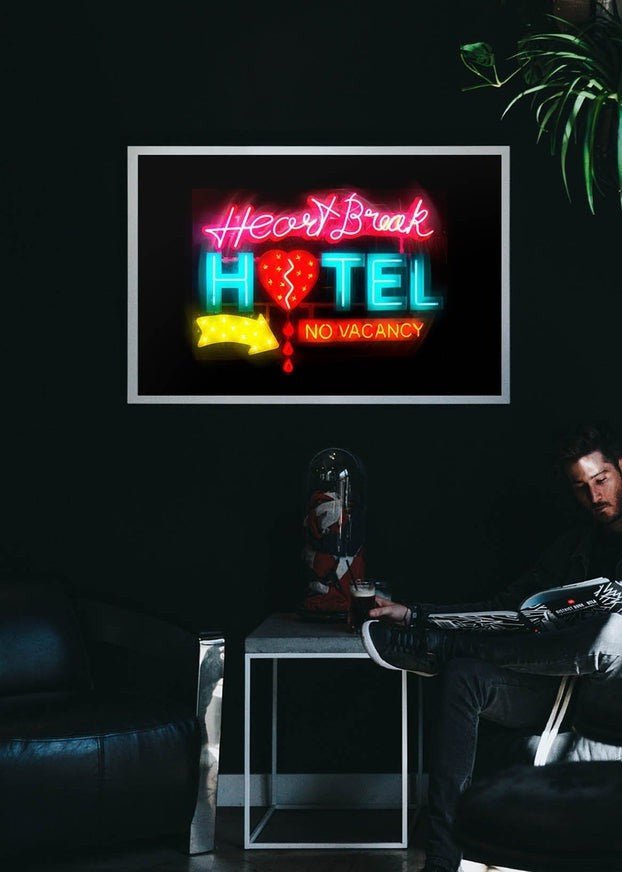 Heartbreak Hotel Sign Neon Print