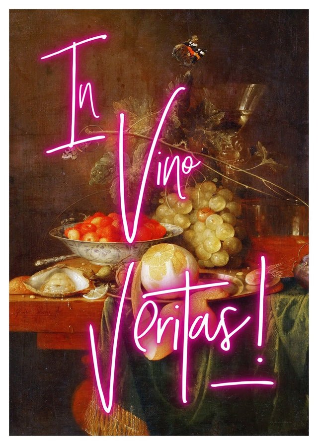 In Vino Veritas Neon Print