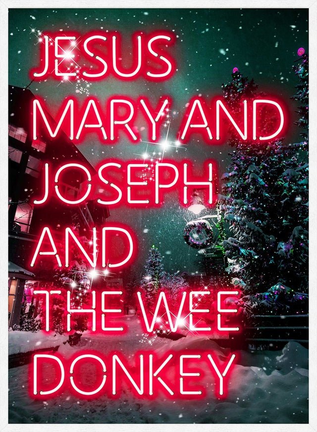 Jesus, Mary, Joseph & The Wee Donkey Christmas Print