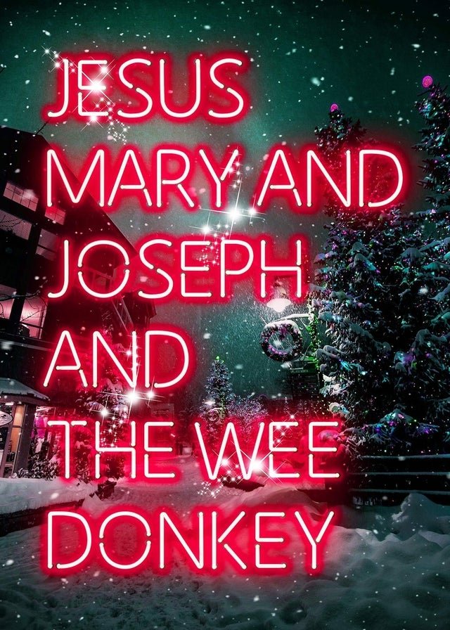 Jesus, Mary, Joseph & The Wee Donkey Christmas Print