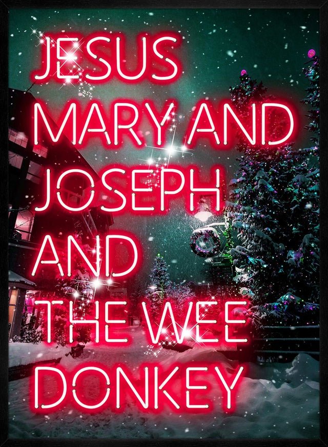 Jesus, Mary, Joseph & The Wee Donkey Christmas Print