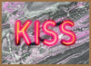 Kiss Neon Sign Marble Print