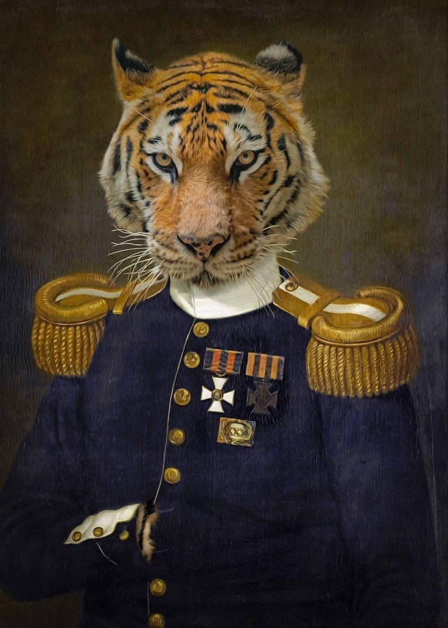 Lieutenant Tiger Portrait Print