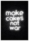 Make Cakes White Neon Print
