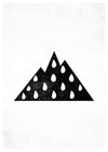 Mountain Silhouette Raindrops Print
