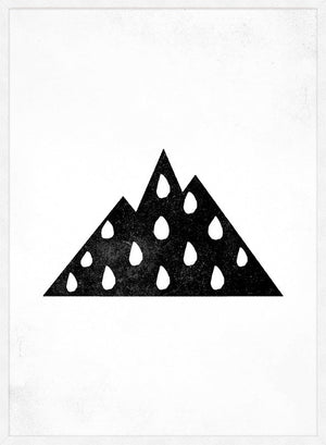 Mountain Silhouette Raindrops Print