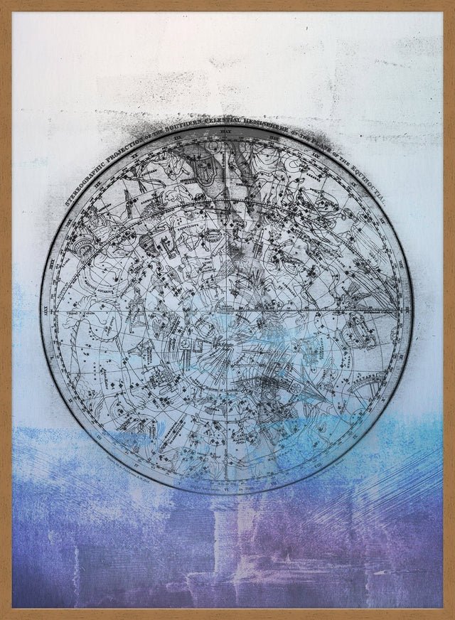 Nautical Map Blue Blend Print