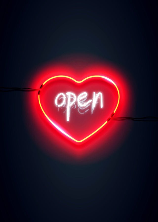 Open Heart Neon Print