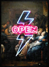 Open Tavern Neon Sign Style Print
