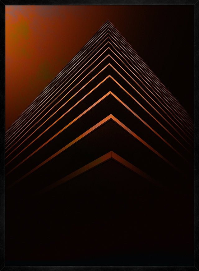 Orange Pyramid Geometric Print