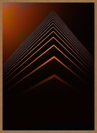 Orange Pyramid Geometric Print