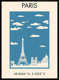 Paris Tourist Style Poster Print