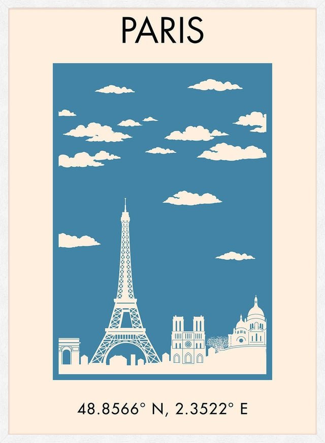 Paris Tourist Style Poster Print