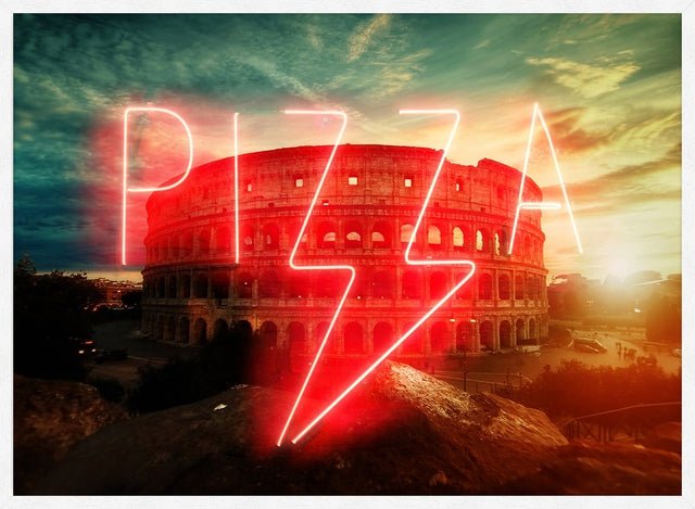 Pizza Sign Rome Neon Print