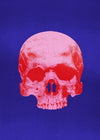 Pop Art Warhol Style Blue & Pink Skull Print