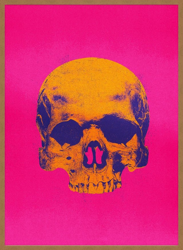 Pop Art Warhol Style Pink & Orange Skull Print
