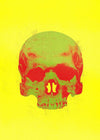 Pop Art Warhol Style Yellow & Green Skull Print