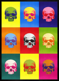 Popart Neon Coloured Skulls Print
