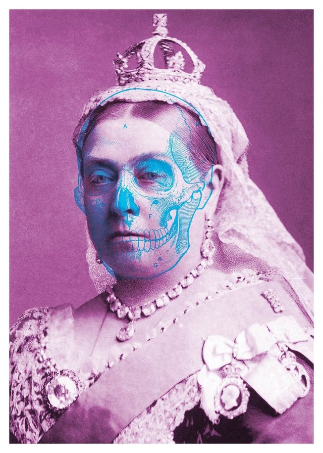 Queen Victoria Skull Colour Print-InkAndDrop