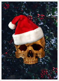 Santa Gold Skull Print