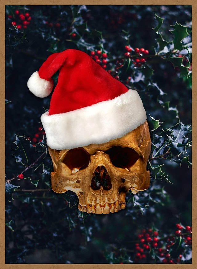Santa Gold Skull Print