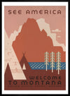 See America Montana Vintage Travel Tourism Poster Print