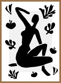 Sitting Woman Black and White Painting Print