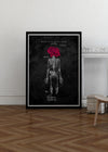 Skeleton Rose Print Black