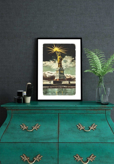 Statue Of Liberty Vintage Illustration Print