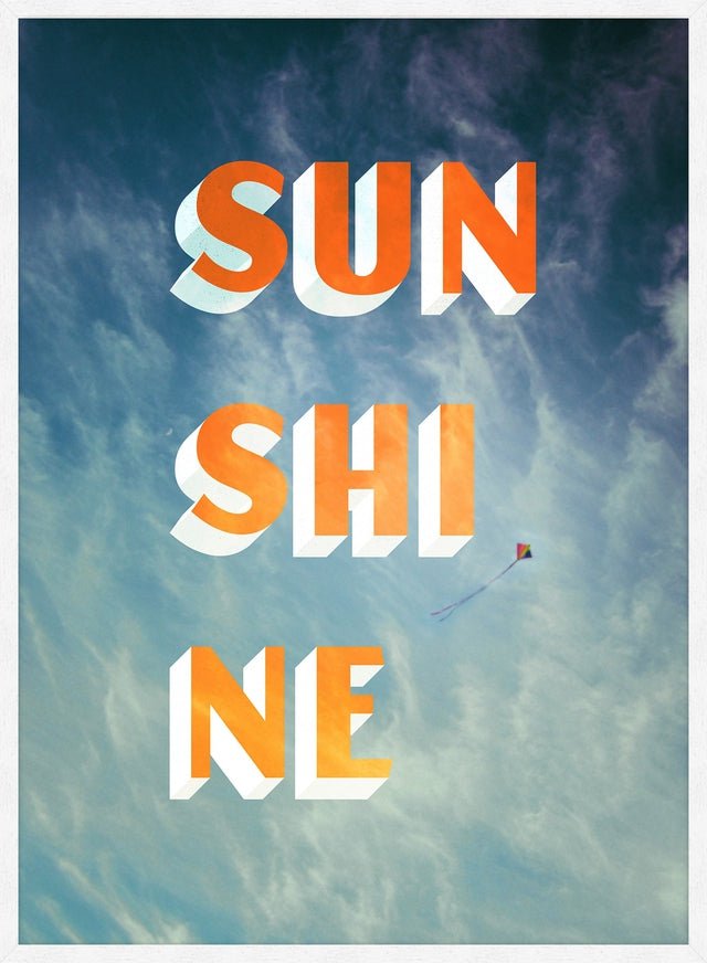 Sunshine Typography Clouds Print