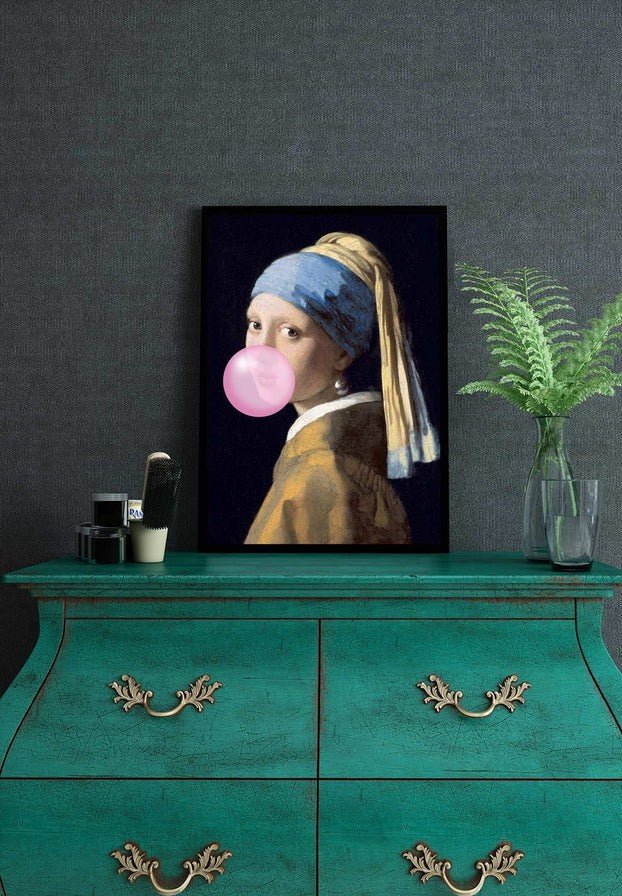 The Girl Blowing Bubblegum Print