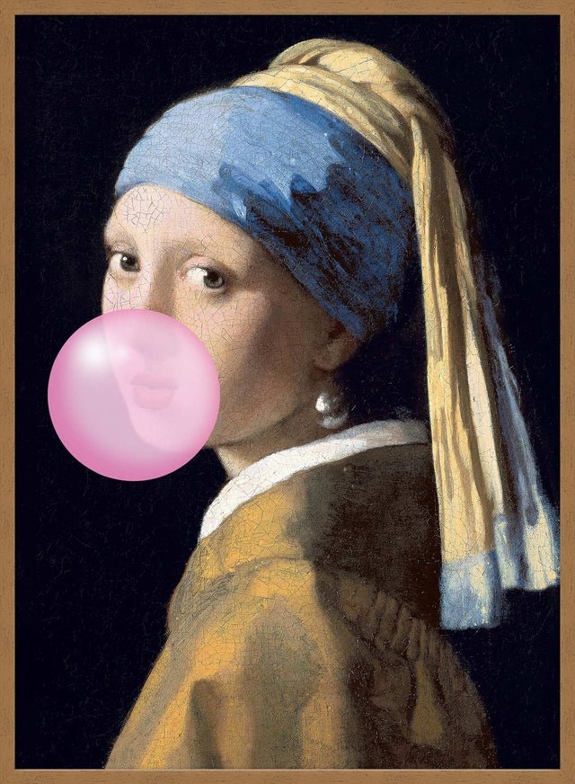 The Girl Blowing Bubblegum Print