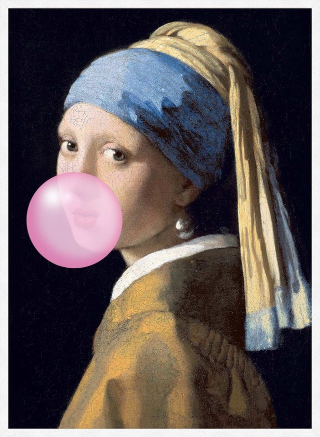 The Girl Blowing Bubblegum Print – InkAndDrop