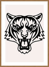 Tiger Animal Black And White Portrait Print