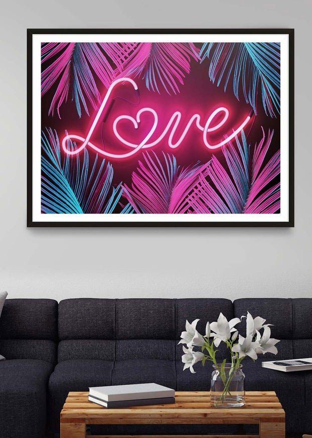 Pink True Love Script Heart Song Lyric Quote Music Poster Print - Red Heart  Print